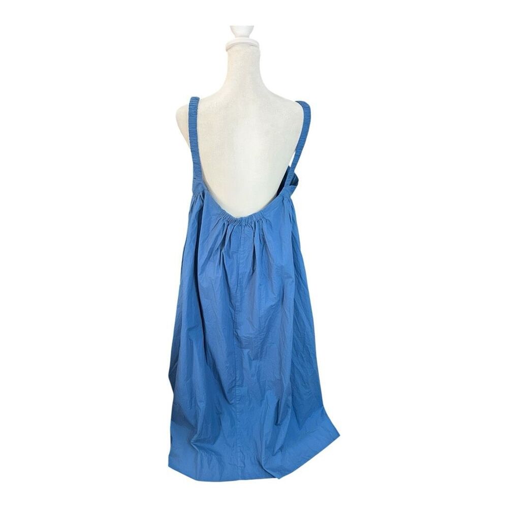 Maison Marigold Laguna Maxi Dress Blue Cotton Poplin Low Back Sundress L - Picture 7 of 10